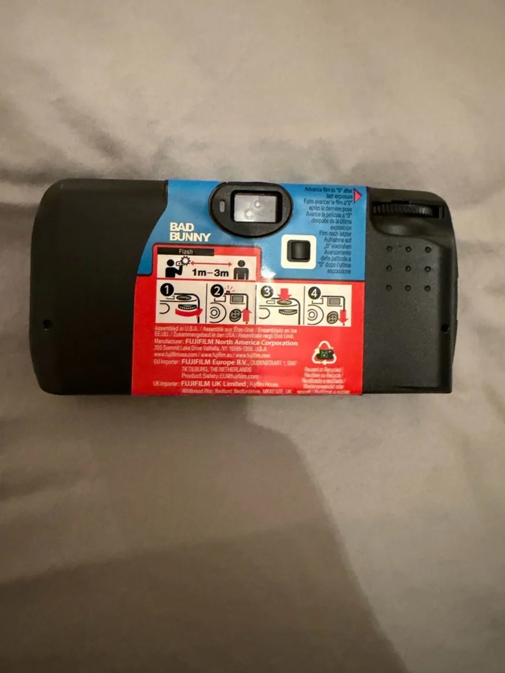 Bad Bunny Fujifilm QuickSnap Disposable Camera in Blue and Black